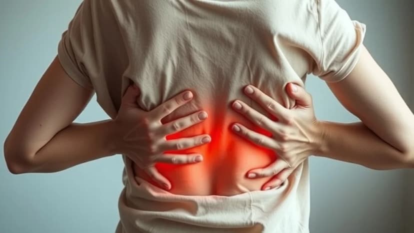 Ont i sidan av ryggen vid revbenen