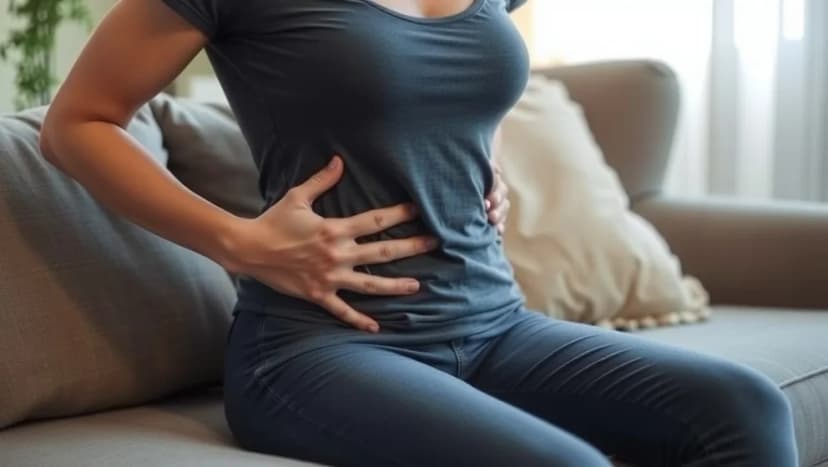 Ont på vänster sida av magen